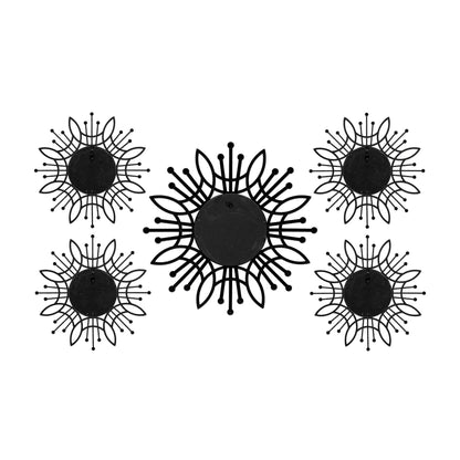 15.5 Round Silver Burst Metal Framed Wall Mirror