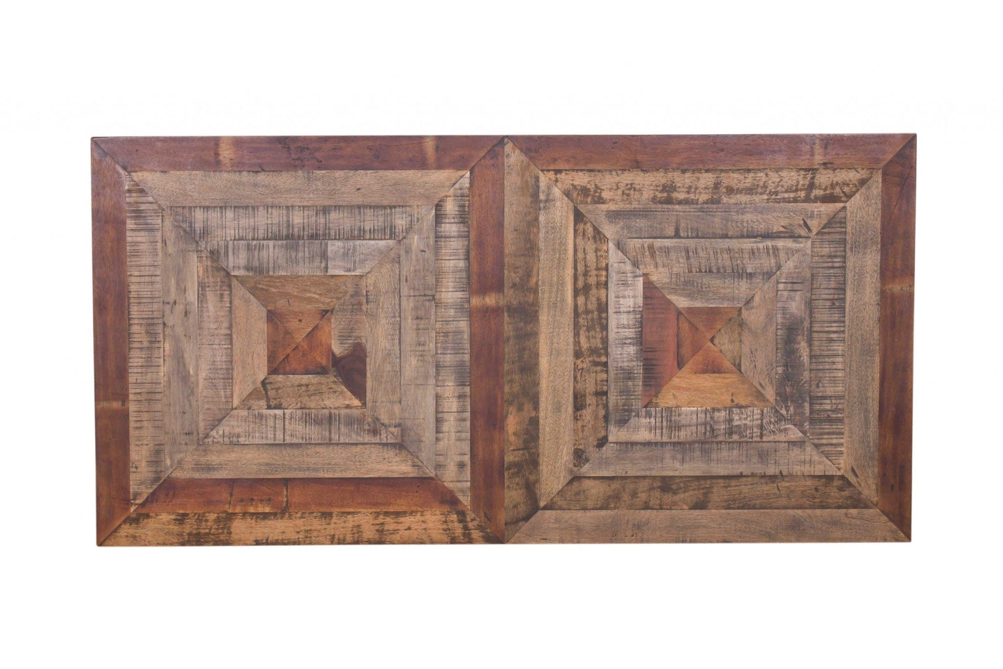 Natural Black 6 Wood 3 Iron Large Dining Table