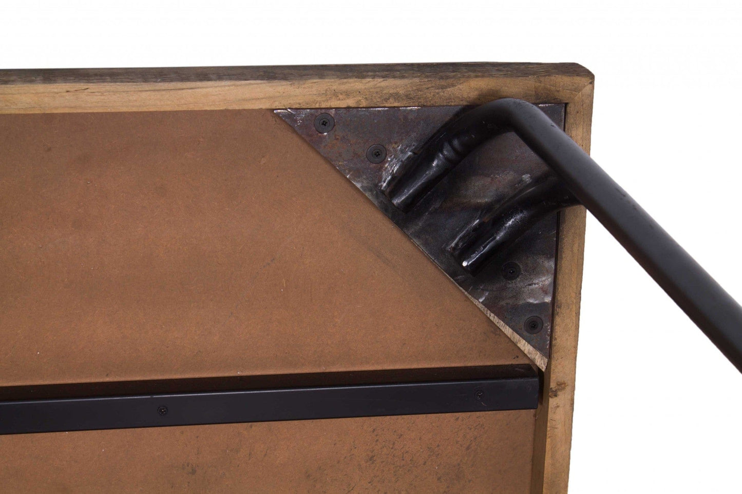 Natural Black 6 Wood 3 Iron Large Dining Table