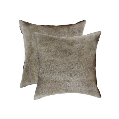 18" X 18" X 5" Tan Cowhide  Pillow 2 Pack
