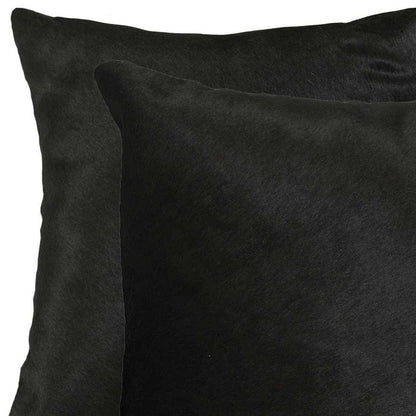 18" X 18" X 5" Black Torino Cowhide  Pillow 2 Pack