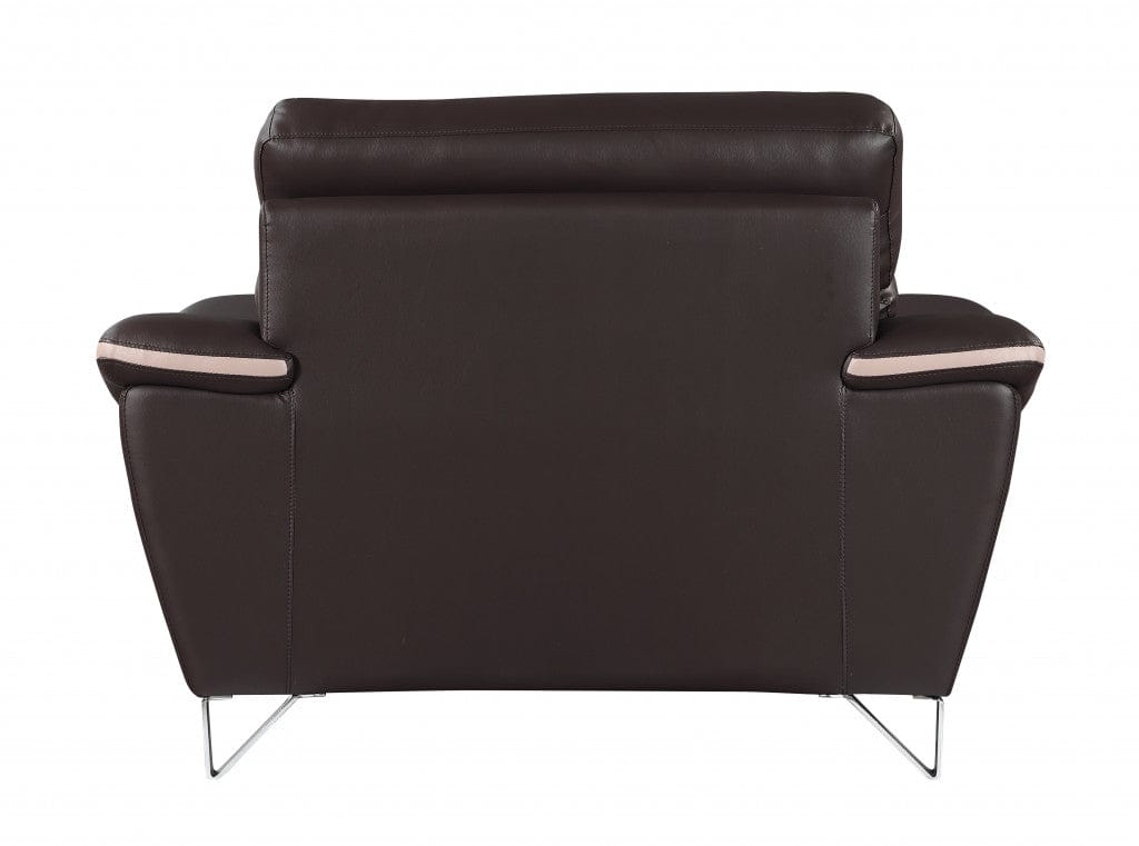 Leather Match Solid Color Pillow Top Arms Club Chair Silver Legs