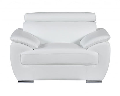 32" To 38" White Captivating Leather Chair