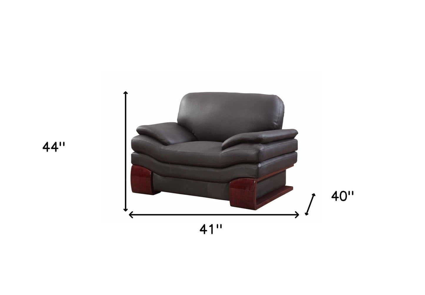 44" Dazzling Brown Leather Chair