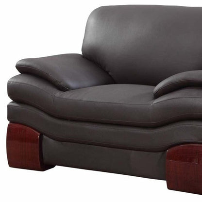 44" Dazzling Brown Leather Chair