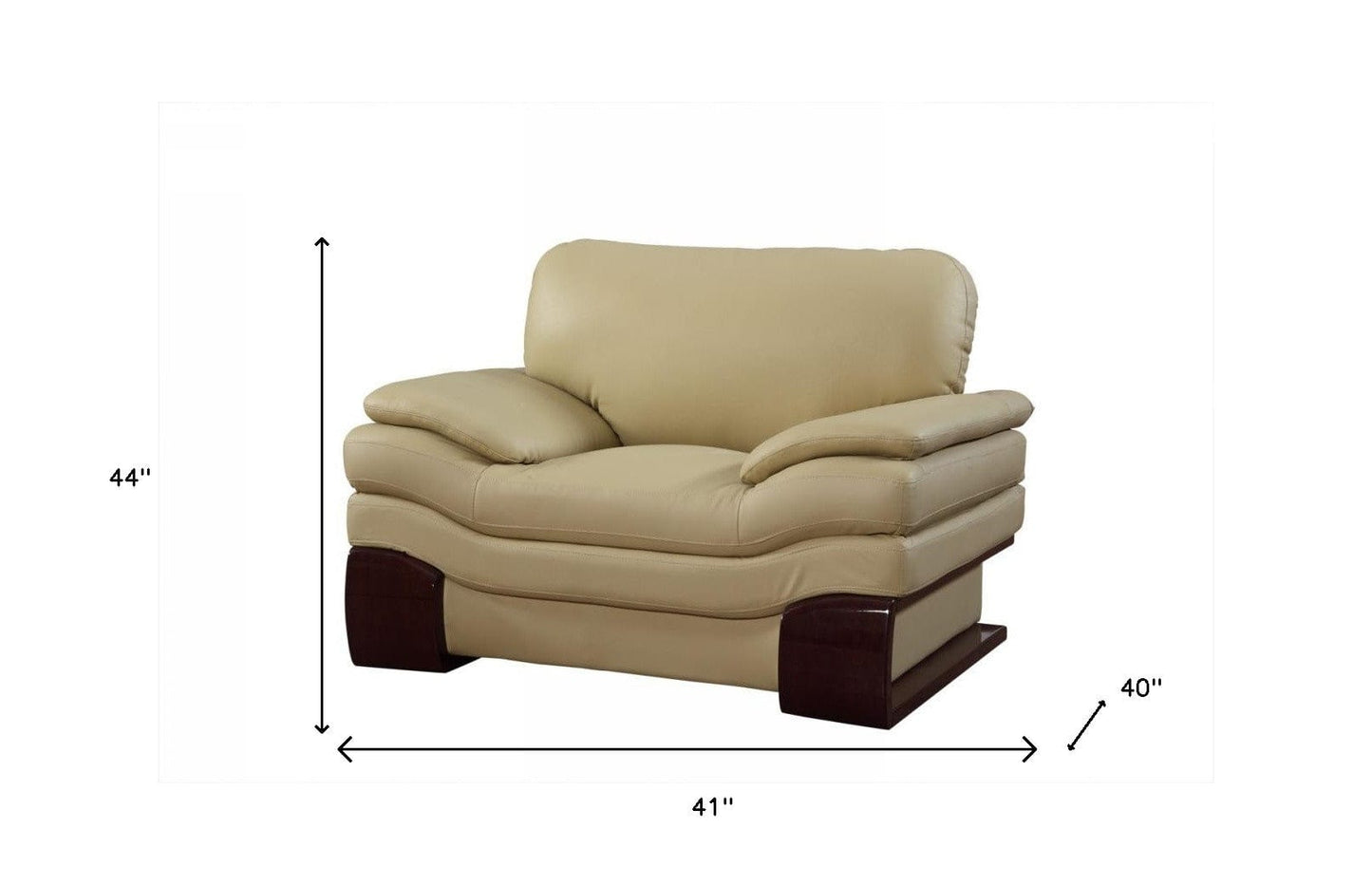 44" Dazzling Beige Leather Chair