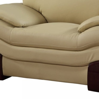44" Dazzling Beige Leather Chair