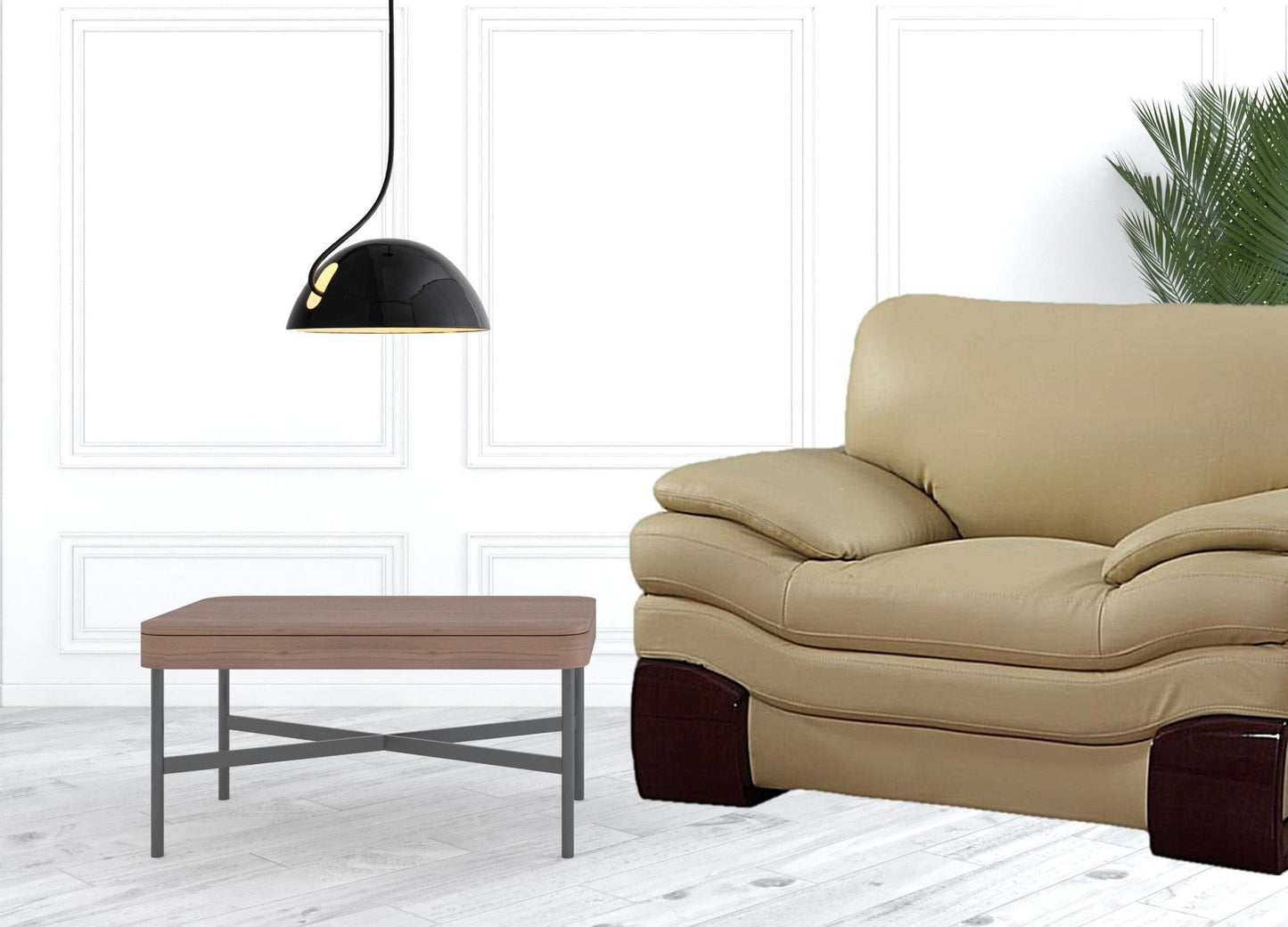 44" Dazzling Beige Leather Chair