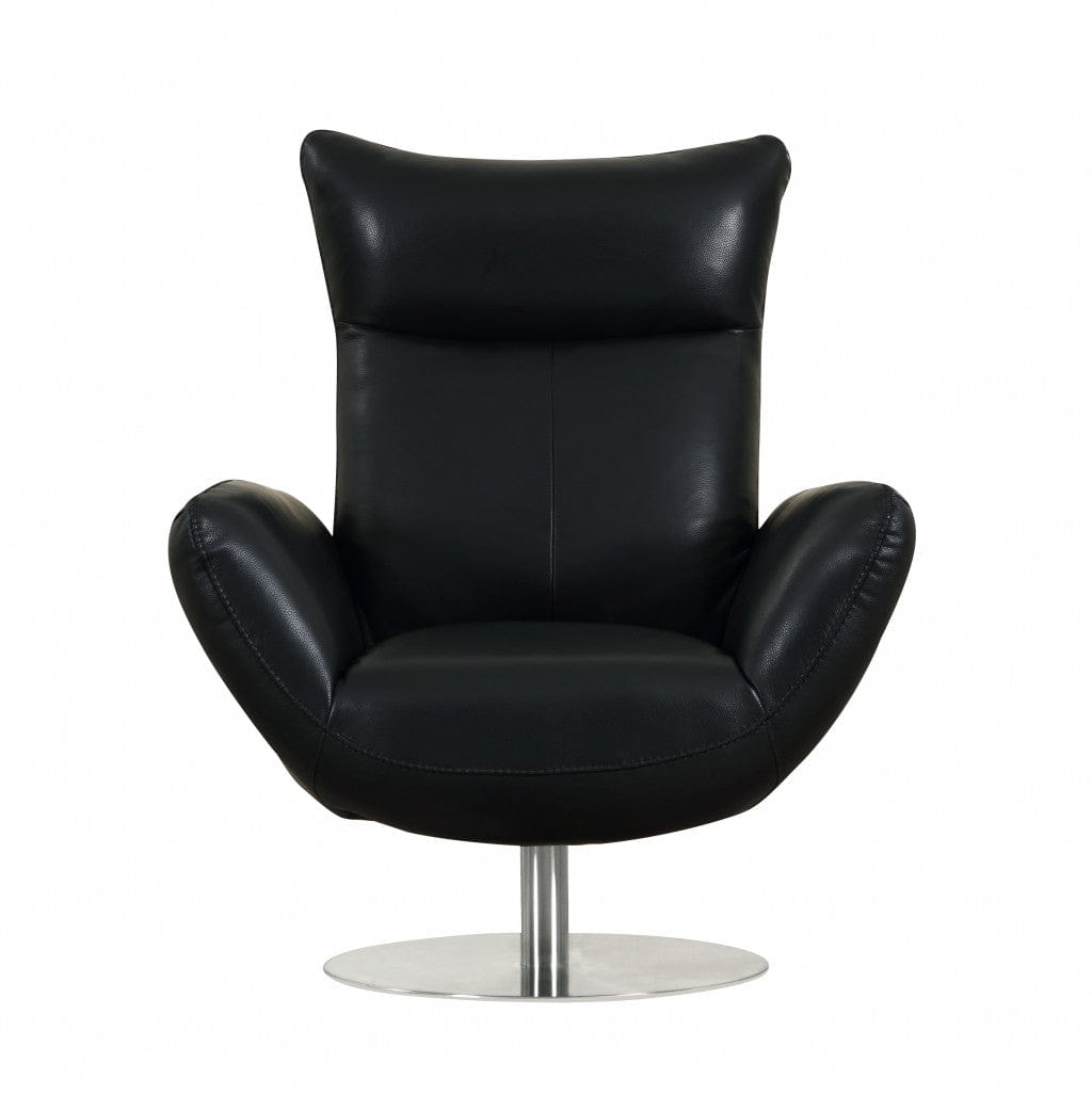 43" White Contemporary Leather Lounge Chair