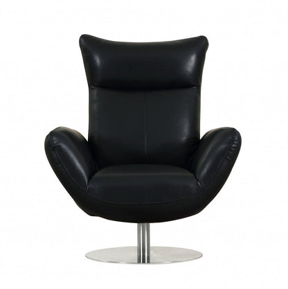 43" White Contemporary Leather Lounge Chair
