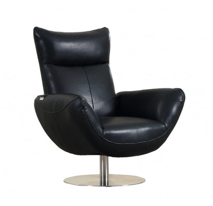 43" White Contemporary Leather Lounge Chair