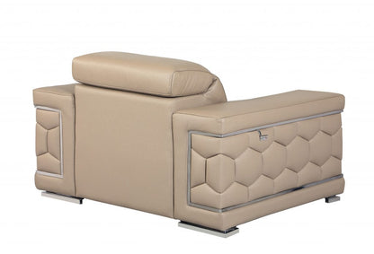 29To 38" Modern Beige Leather Chair