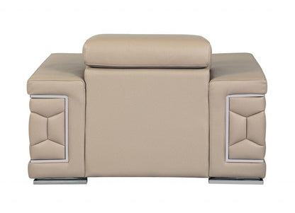 29To 38" Modern Beige Leather Chair