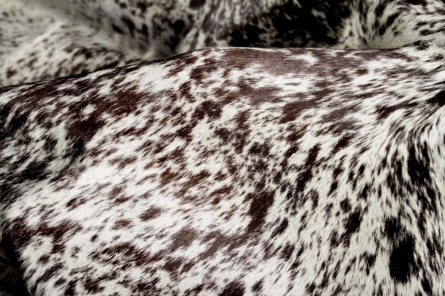 72" X 84" White And Brown Cowhide  Rug