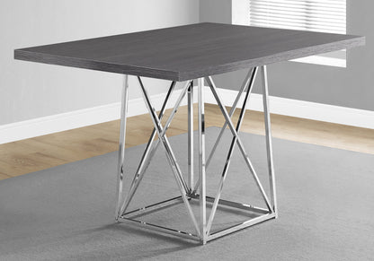36" X 48" 31" Greywithblack  Reclaimed Wood  Particle Board And Metal  Dining Table