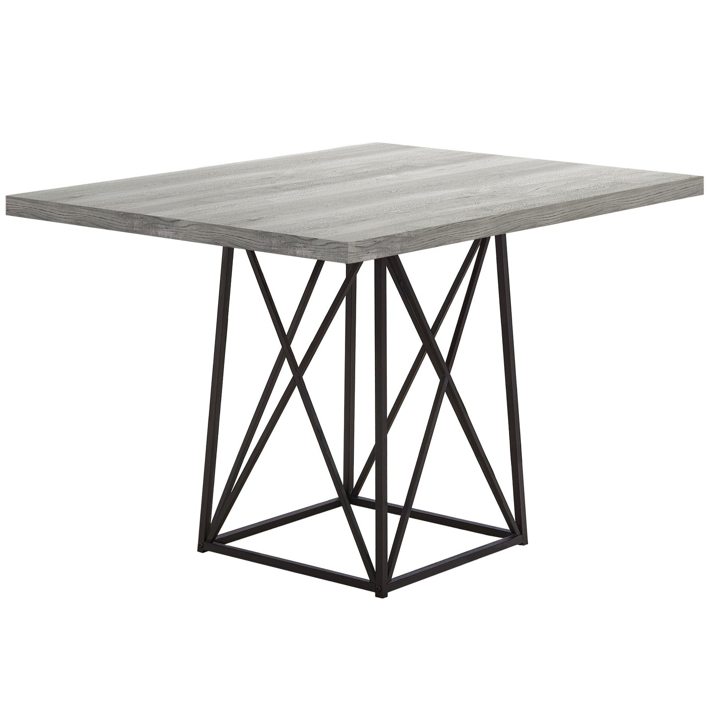 36" X 48" 31" Greywithblack  Reclaimed Wood  Particle Board And Metal  Dining Table