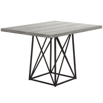36" X 48" 31" Greywithblack  Reclaimed Wood  Particle Board And Metal  Dining Table