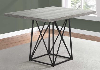 36" X 48" 31" Greywithblack  Reclaimed Wood  Particle Board And Metal  Dining Table
