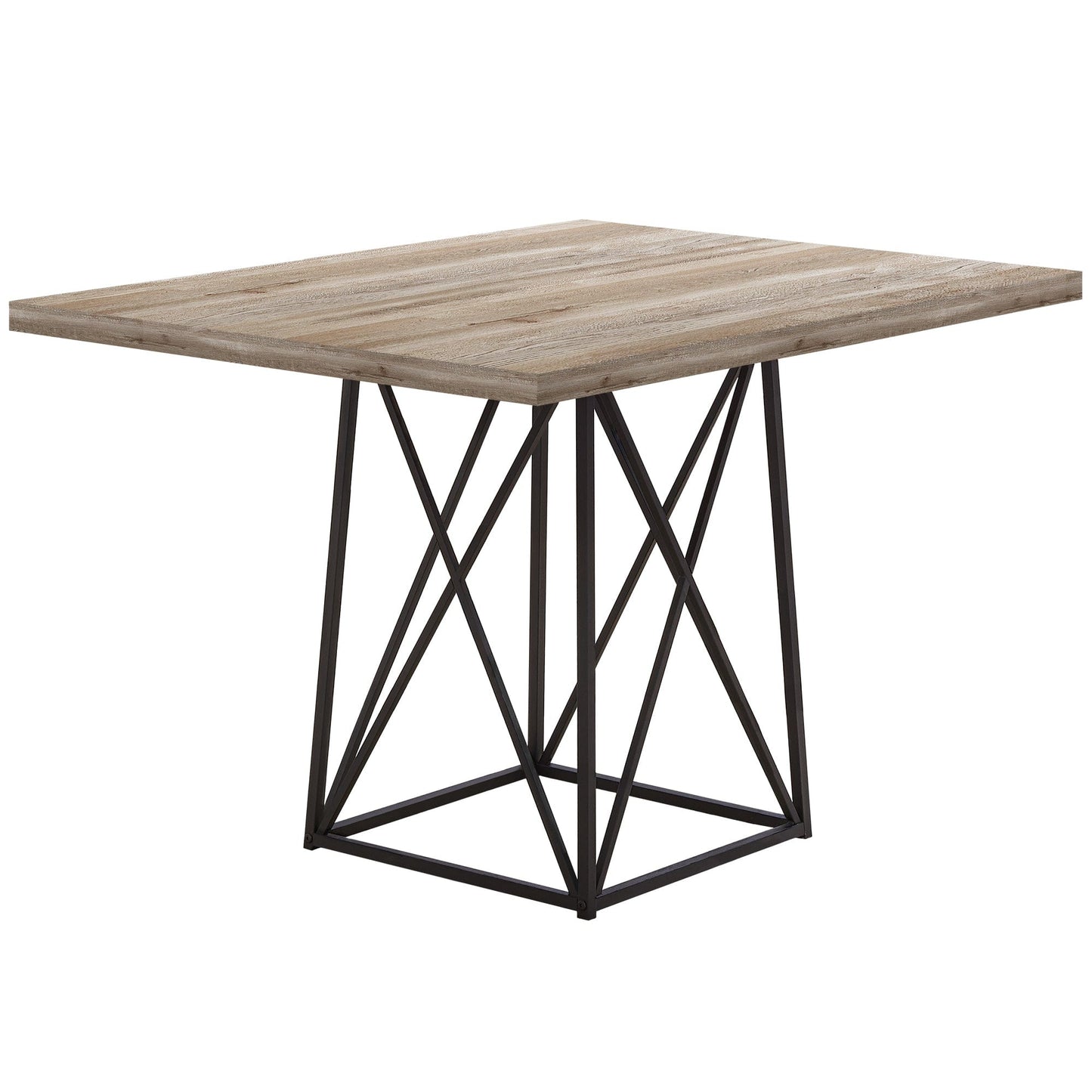 36" X 48" 31" Greywithblack  Reclaimed Wood  Particle Board And Metal  Dining Table