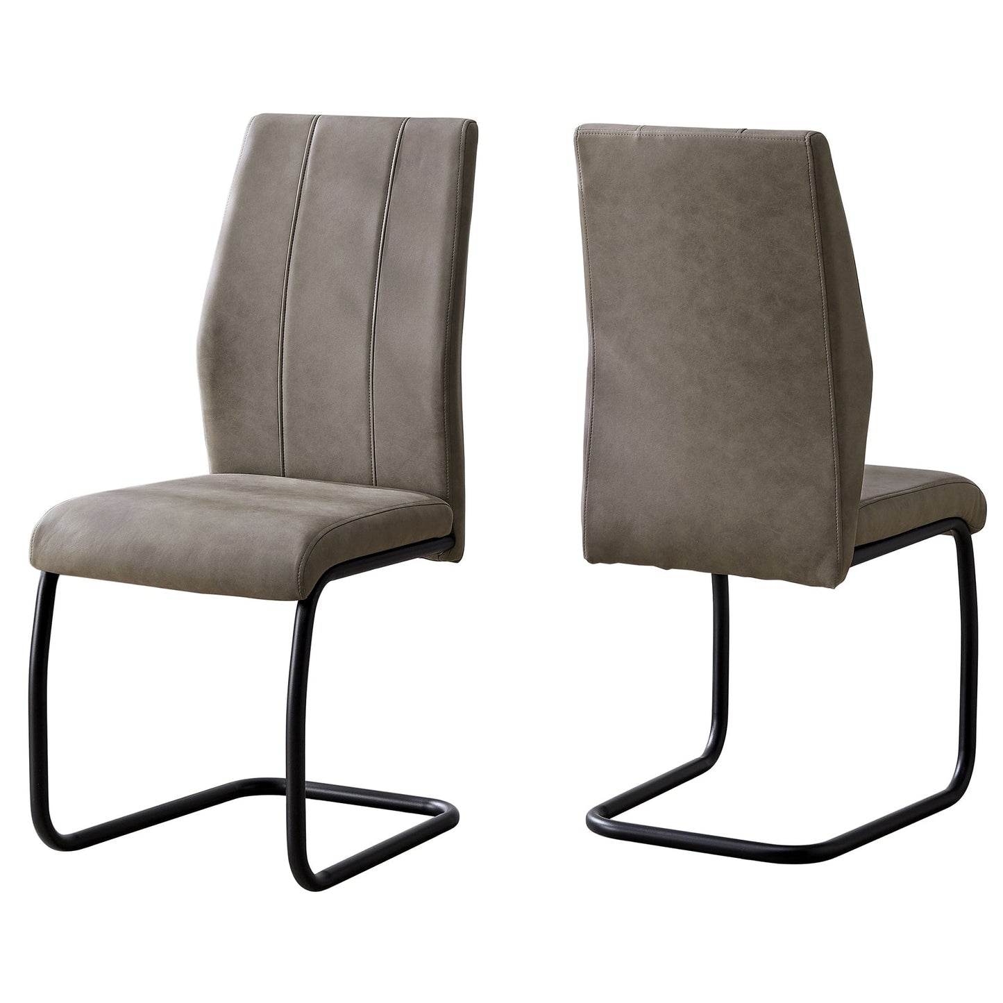 Two 77.5" Fabric Black Metal And Polyester Dining Chairs