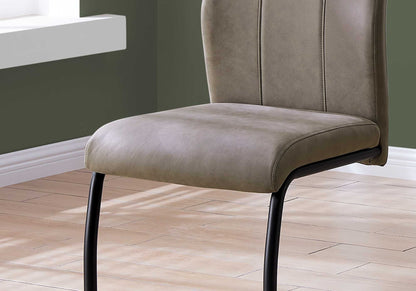 Two 77.5" Fabric Black Metal And Polyester Dining Chairs