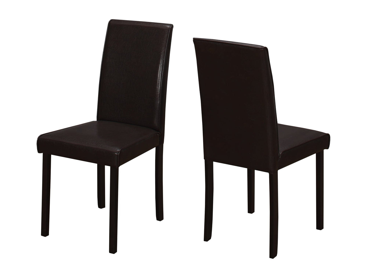 44.5" X 35.5" X 72" Cappuccino Foam Solid Wood Leather Look Dining Chairs 2Pcs
