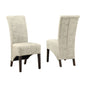 46" X 38" X 81" Beige Cappuccino Foam Particle Board Solid Wood Linen  Dining Chairs 2Pcs