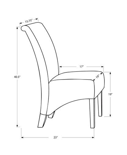 46" X 38" X 81" Beige Cappuccino Foam Particle Board Solid Wood Linen  Dining Chairs 2Pcs