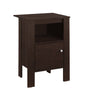 14" X 17.25" X 24.25" Espresso Night Stand With Storage