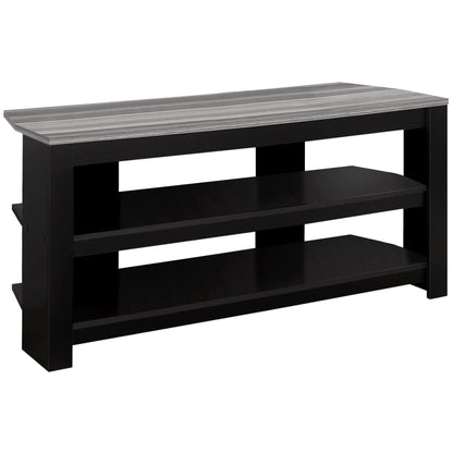 15.5" X 42" X 19.75" Black Grey Particle Board Laminate Tv Stand