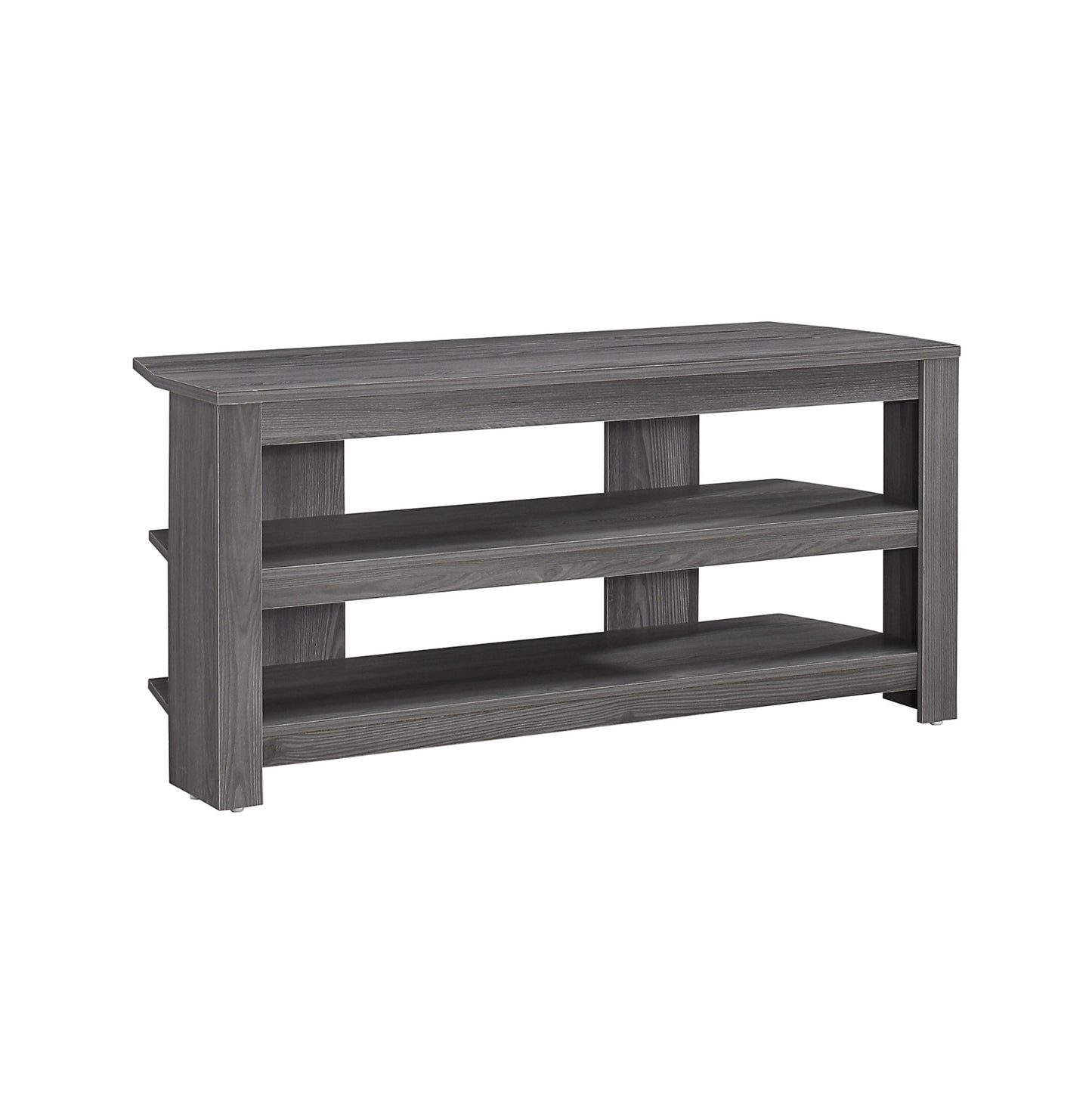 15.5" X 42" X 19.75" Black Grey Particle Board Laminate Tv Stand