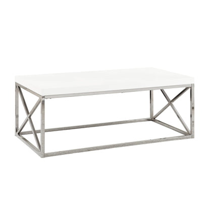 17" Particle Board And Chrome Metal Coffee Table