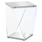 15.75" X 16.5" X 21.25" White Clear Acrylic Glass Accent Table
