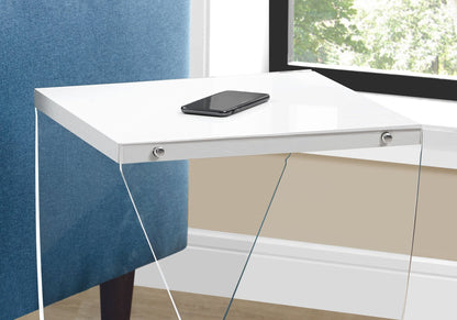 15.75" X 16.5" X 21.25" White Clear Acrylic Glass Accent Table