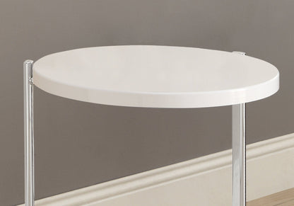 18.25" X 18.25" X 23.5" White Finish Laminate Metal Accent Table