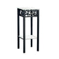 12" X 12" X 28" Black Metal Accent Table With Clear Tempered Glass