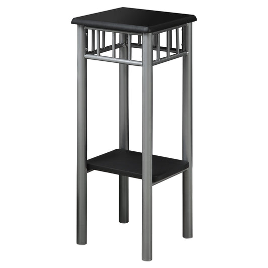 12" X 12" X 28" Black Silver Mdf Metal  Accent Table