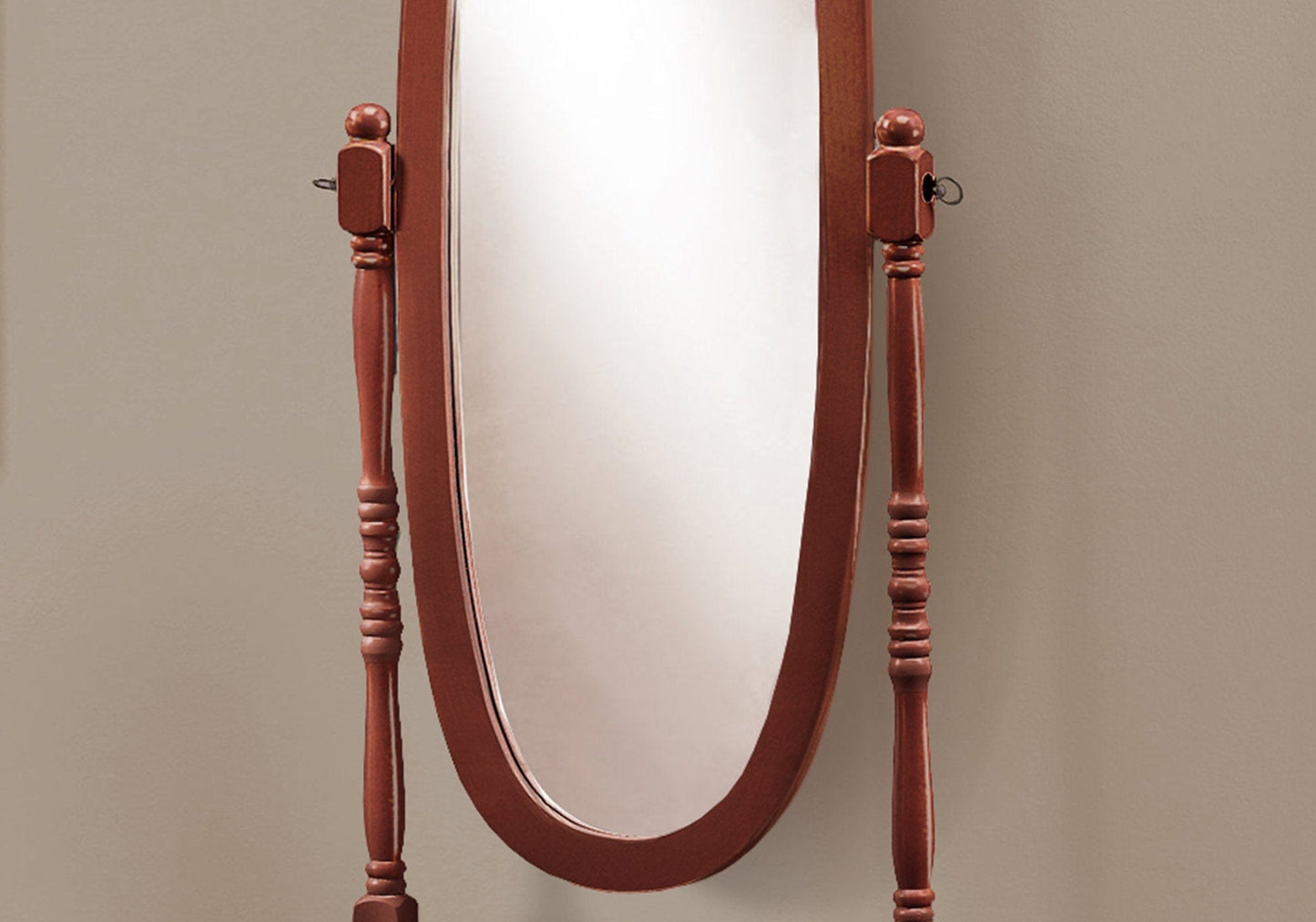 20" X 23" 59" Walnut Oval Wood Frame  Mirror