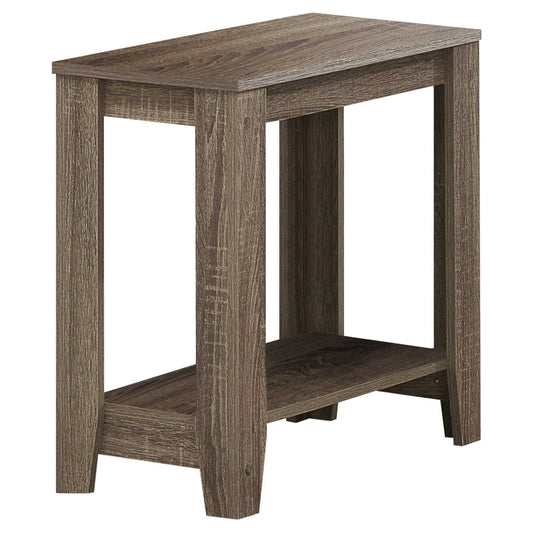 11.75" X 23.75" X 22" Dark Taupe Particle Board Laminate  Accent Table