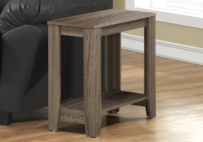 11.75" X 23.75" X 22" Dark Taupe Particle Board Laminate  Accent Table