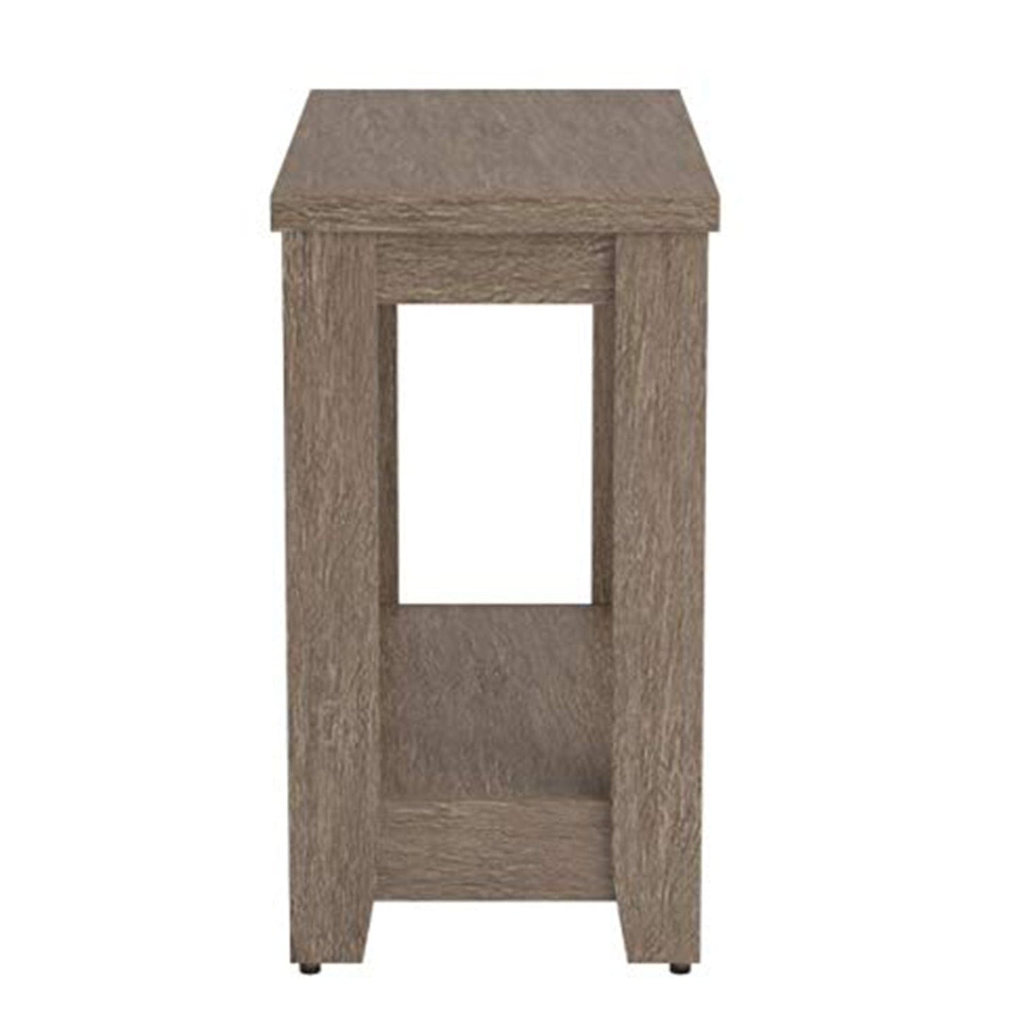 11.75" X 23.75" X 22" Dark Taupe Particle Board Laminate  Accent Table
