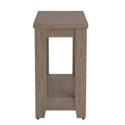 11.75" X 23.75" X 22" Dark Taupe Particle Board Laminate  Accent Table