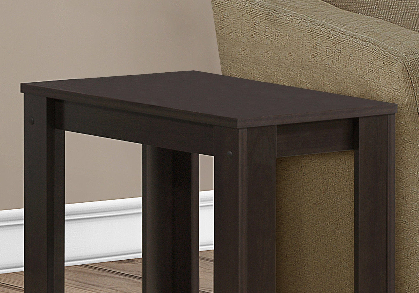 11.75" X 23.75" X 22" Dark Taupe Particle Board Laminate  Accent Table