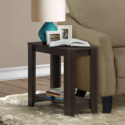 11.75" X 23.75" X 22" Dark Taupe Particle Board Laminate  Accent Table