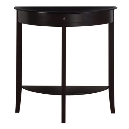 12" X 30.75" X 32" Cherry Solid Wood Finish Accent Table