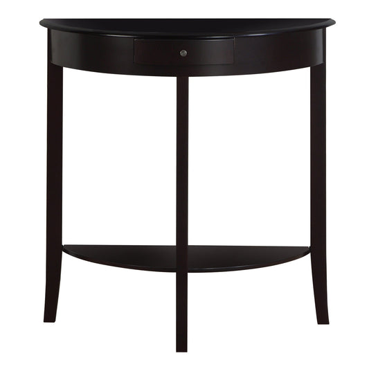 12" X 30.75" X 32" Cherry Solid Wood Finish Accent Table