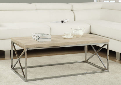 17" Particle Board And Chrome Metal Coffee Table