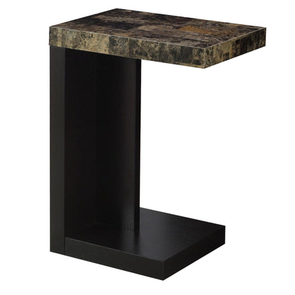 11.5" X 18" X 24" Cappuccino Hollow Core Particle Board  Accent Table