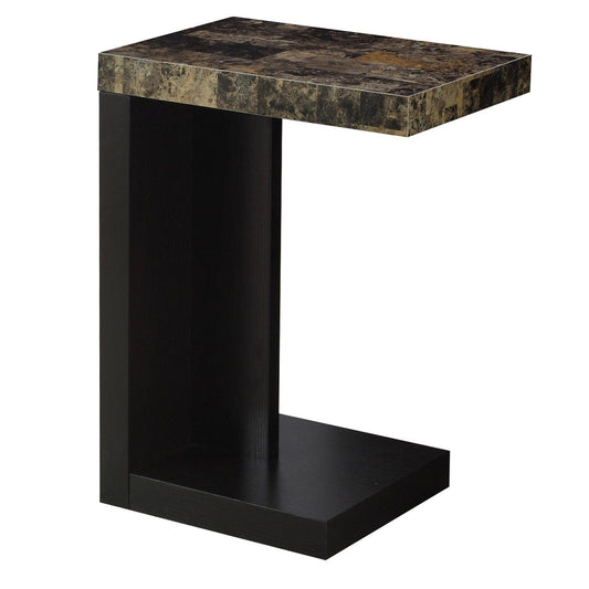 11.5" X 18" X 24" Cappuccino Hollow Core Particle Board  Accent Table