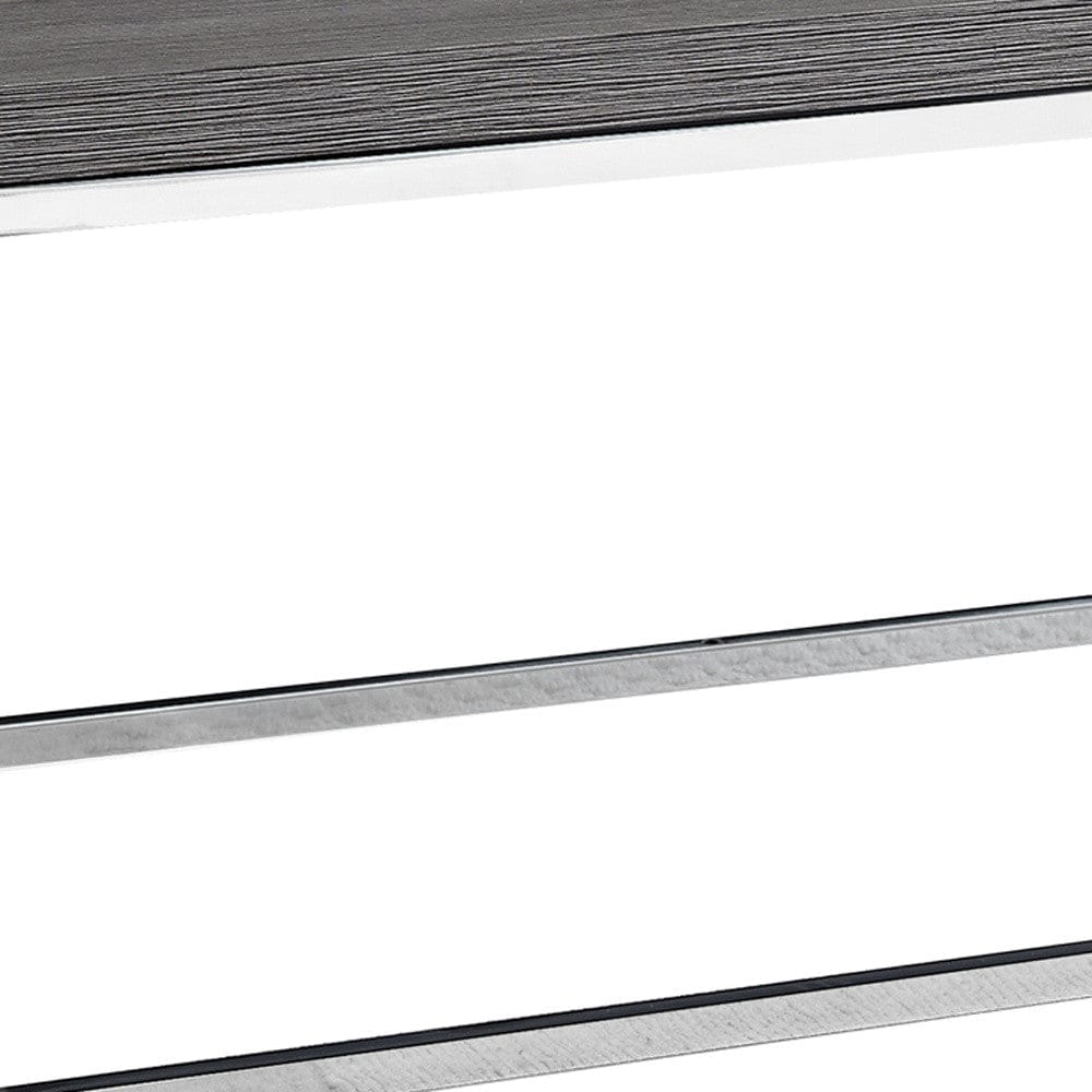 17" Particle Board And Chrome Metal Coffee Table